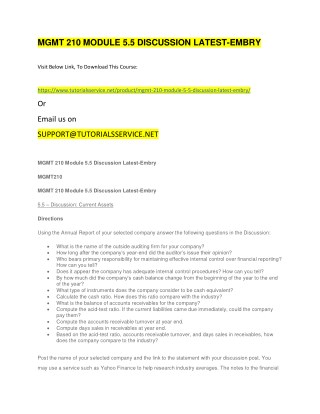 MGMT 210 MODULE 5.5 DISCUSSION LATEST-EMBRY