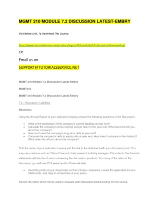 MGMT 210 MODULE 7.2 DISCUSSION LATEST-EMBRY