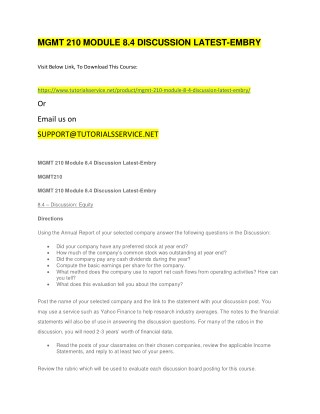 MGMT 210 MODULE 8.4 DISCUSSION LATEST-EMBRY