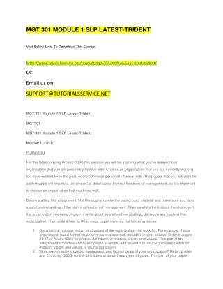 MGT 301 MODULE 1 SLP LATEST-TRIDENT