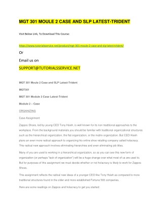 MGT 301 MOULE 2 CASE AND SLP LATEST-TRIDENT
