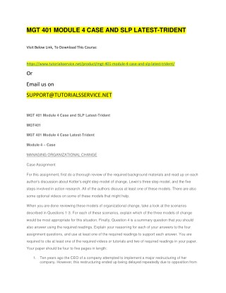 MGT 401 MODULE 4 CASE AND SLP LATEST-TRIDENT