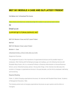 MGT 501 MODULE 4 CASE AND SLP LATEST-TRIDENT