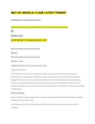 MGT 501 MODULE 4 CASE LATEST-TRIDENT