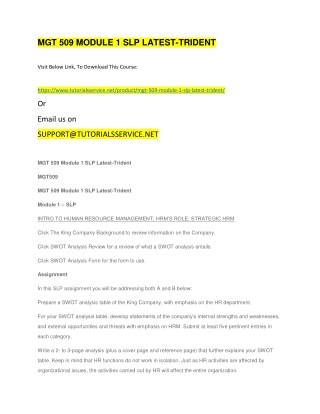 MGT 509 MODULE 1 SLP LATEST-TRIDENT