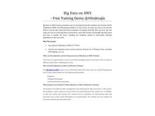 Big Data on AWS - Online Certification Course