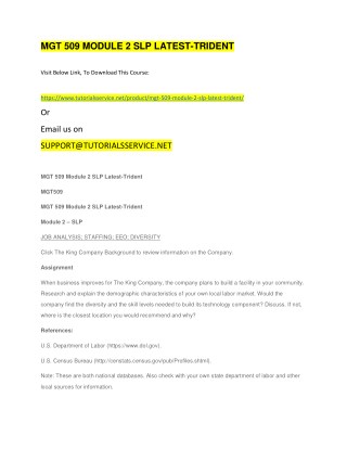 MGT 509 MODULE 2 SLP LATEST-TRIDENT