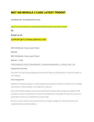 MGT 509 MODULE 3 CASE LATEST-TRIDENT