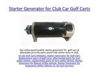 Starter Generator For Golf Carts