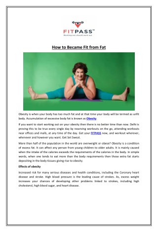 How to Became Fit from Fat