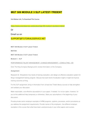 MGT 509 MODULE 3 SLP LATEST-TRIDENT