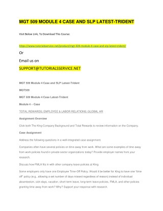 MGT 509 MODULE 4 CASE AND SLP LATEST-TRIDENT