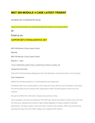 MGT 509 MODULE 4 CASE LATEST-TRIDENT