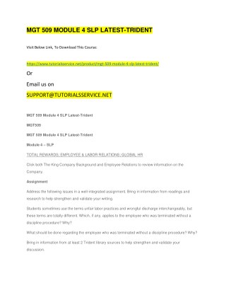 MGT 509 MODULE 4 SLP LATEST-TRIDENT
