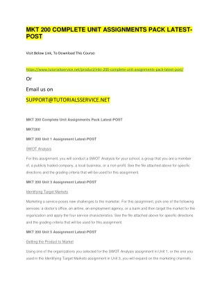 MKT 200 COMPLETE UNIT ASSIGNMENTS PACK LATEST-POST