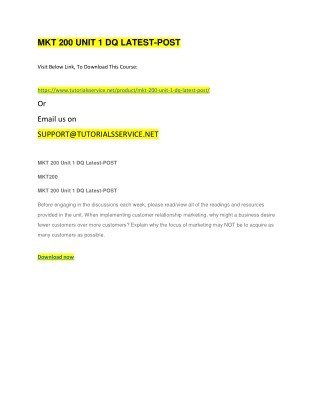 MKT 200 UNIT 1 DQ LATEST-POST