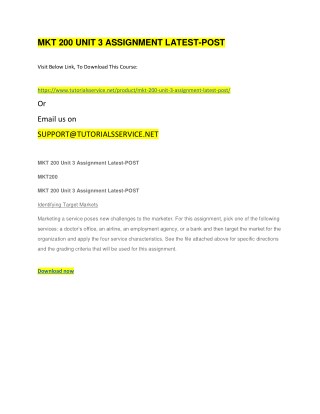 MKT 200 UNIT 3 ASSIGNMENT LATEST-POST