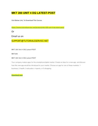 MKT 200 UNIT 4 DQ LATEST-POST