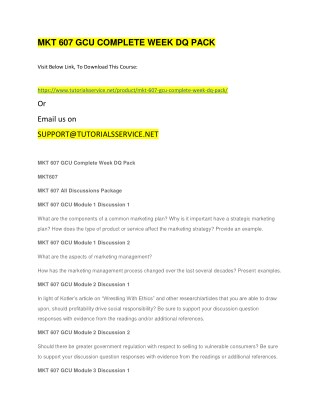 MKT 607 GCU COMPLETE WEEK DQ PACK