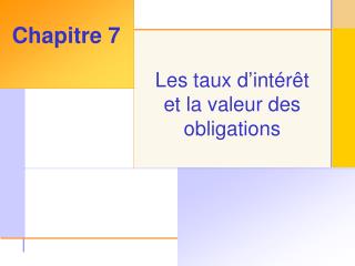 Les taux d’intérêt et la valeur des obligations