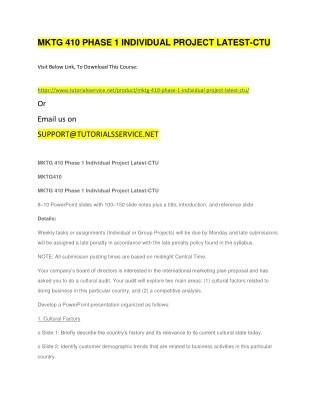 MKTG 410 PHASE 1 INDIVIDUAL PROJECT LATEST-CTU