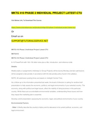 MKTG 410 PHASE 2 INDIVIDUAL PROJECT LATEST-CTU