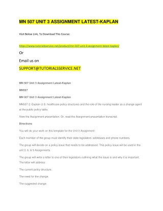 MN 507 UNIT 3 ASSIGNMENT LATEST-KAPLAN