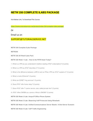 NETW 250 COMPLETE ILABS PACKAGE