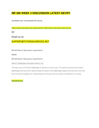 NR 390 WEEK 3 DISCUSSION LATEST-DEVRY