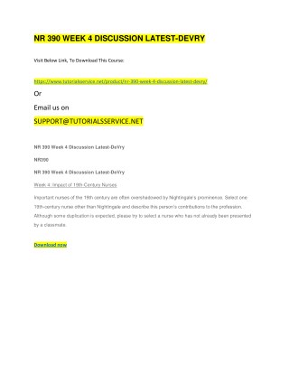 NR 390 WEEK 4 DISCUSSION LATEST-DEVRY