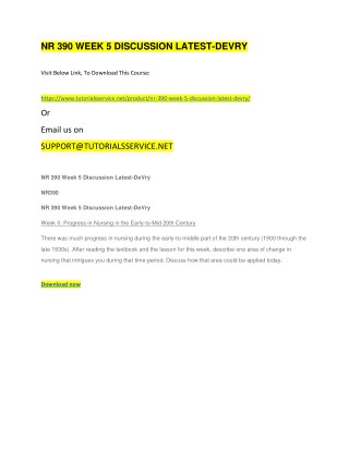 NR 390 WEEK 5 DISCUSSION LATEST-DEVRY