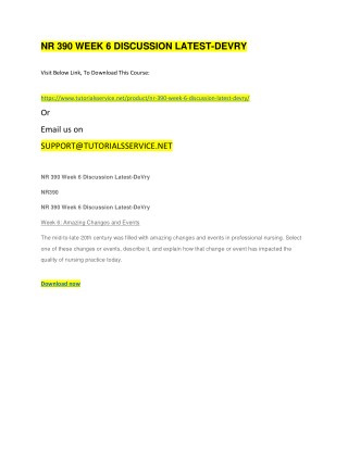 NR 390 WEEK 6 DISCUSSION LATEST-DEVRY