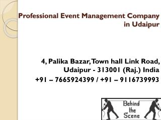 Professional Event Management Company in Udaipur