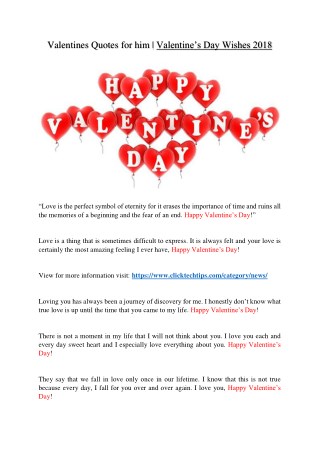Valentines Quotes for him-Valentine's Day Wishes 2018