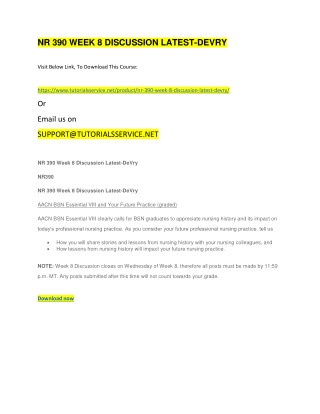 NR 390 WEEK 8 DISCUSSION LATEST-DEVRY