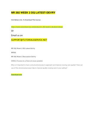 NR 392 WEEK 2 DQ LATEST-DEVRY