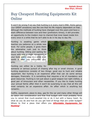 Buy Cheapest Hunting Equipments Kit Online