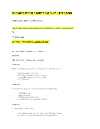 NSG 6420 WEEK 5 MIDTERM QUIZ LATEST-SU