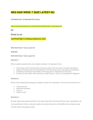 NSG 6420 WEEK 7 QUIZ LATEST-SU