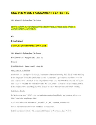 NSG 6430 WEEK 3 ASSIGNMENT 3 LATEST-SU
