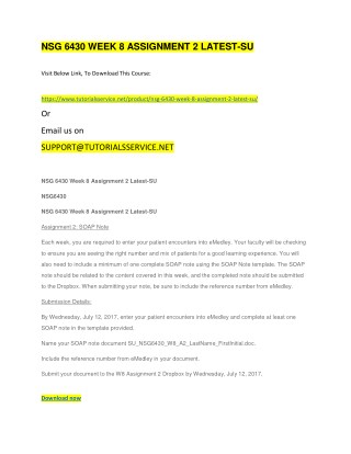 NSG 6430 WEEK 8 ASSIGNMENT 2 LATEST-SU