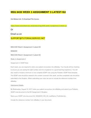 NSG 6435 WEEK 3 ASSIGNMENT 3 LATEST-SU