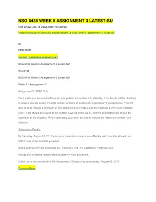 NSG 6435 WEEK 5 ASSIGNMENT 3 LATEST-SU