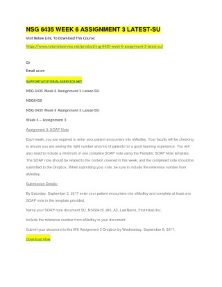NSG 6435 WEEK 6 ASSIGNMENT 3 LATEST-SU