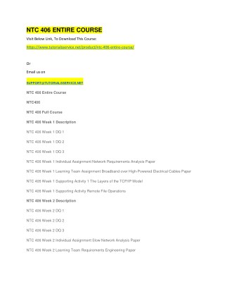 NTC 406 ENTIRE COURSE