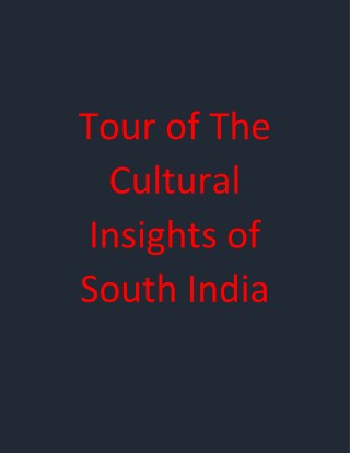 Tour of the cultural insights of South India