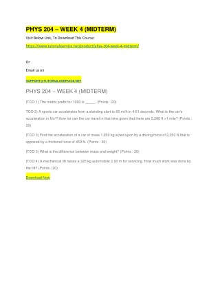 PHYS 204 â€“ WEEK 4 (MIDTERM)