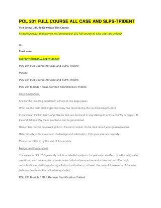 POL 201 FULL COURSE ALL CASE AND SLPS-TRIDENT