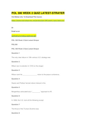 POL 300 WEEK 2 QUIZ LATEST-STRAYER