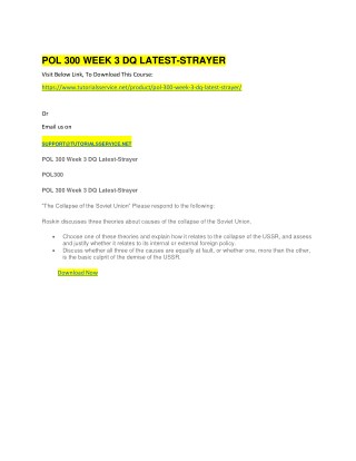 POL 300 WEEK 3 DQ LATEST-STRAYER